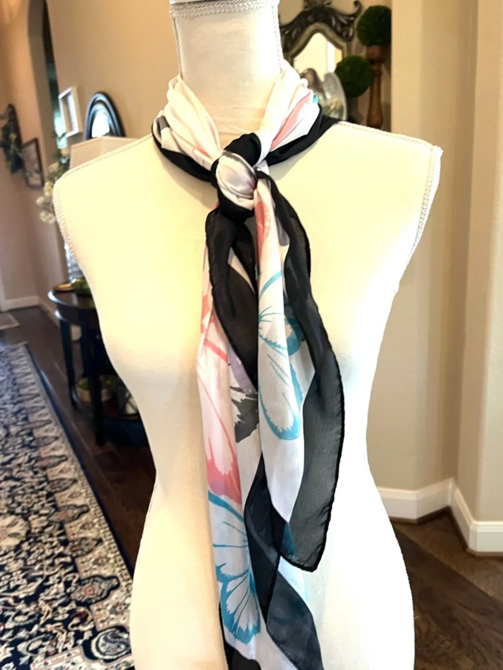 Juicy Couture Butterfly Print Scarf in Blue, Pink ,Black, Purple and Black